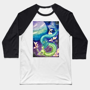 Pisces Astrological Sign Space Portrait Baseball T-Shirt